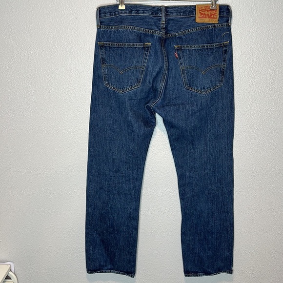 Levis Mens 501 Button Fly Denim Blue Jean W36 L32 - Picture 2 of 7